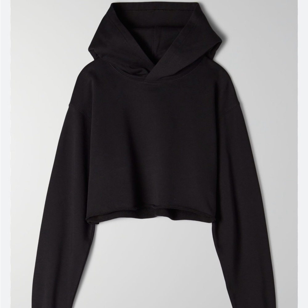 Aritzia TNA Black Perfect Cropped Hoodie